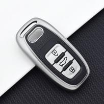 TPU Automobilio Raktų Dėklas Apsauga A1 A3 A4 A5 A6 A7 A8 Quattro Q3 Q5 Q7 S4 S5 S6 S7 S8 R8 TT Raktų Korpuso Apsaugos Aksesuarai sidabras
