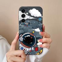 Cover For Samsung A15 A35 S24 Ultra A55 S24+ Cases Cute Astronaut Pattern Super Shockproof Liquid Soft Silicone Phone Bags For Galaxy M15 F15 5G Capas Samsung A15