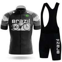 2024 m. Brazilijos dviratininkų drabužiai, vyriški vasariniai dviratininkų marškinėliai trumpomis rankovėmis MTB Mallot Ciclismo Hombre Road Team dviratininkų marškinėlių kostiumas XXXXL black
