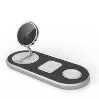 3 viename magnetinis belaidžio įkroviklio stovas skirtas iPhone 15 14 13 12 Pro Max Airpods Apple Watch 8 7 nešiojamas įkroviklis, skirtas mobiliajam telefonui juoda