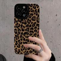 Madingas rudas leopardo silikoninis odinis dėklas, skirtas iPhone 14 15 Pro Max 11 12 13 Mini SE 7 8 Plus X XR XS MAX minkštas smūgiams atsparus dangtelis For iPhone 13 Mini