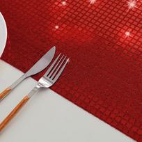 4PCS Disco Sequins Table Placemat Glitter Mirror Metal Western Cafe Table Mat Wedding Birthday Party Table Decoration 30x40cm 30x40cm juoda