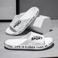 Men's Slippers Unisex Bathing Non-slip Wear-resistant Thick-soled Shoes Summer Outdoor Beach Shoes Sandals and Slippers Home Flip Flops 36-37 balta