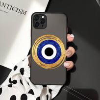 Piktos akies turkiškas sėkmės mėlynas telefono dėklas iPhone 12 11 Mini Pro XR XS Max 7 8 Plus X matinis skaidrus dangtelis iPhone11pro gray