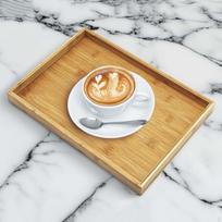 Bambukinis serviravimo padėklas, Dekoratyvinis padėklas, Daugiafunkcinis stačiakampis duonai, Desertų eksponavimui, 33cmx22cmx2.2cm beige