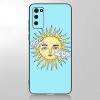 Juokingas „Sun Moon Face“ telefono dėklas, skirtas Samsung Galaxy A12 A02S A22 A32 A52 A72 A71 A51 A41 A31 A21 A11 A50 A70 A10S A20S juodas dangtelis Samsung A02