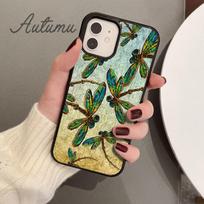 Colorful Dragonfly Phone Case for iPhone 11 12 13 14 Pro Max mini X XR XS SE 2020 6S 7 8 Plus Samsung Galaxy S21 S22 Cover shell Samsung S22ultra black