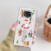 Clear Case For Xiaomi Mi Poco X3 NFC M3 Pro F3 F1 11 Lite 12 Redmi Note 10 9S 8 7 9 Soft Phone Cover Cute Cartoon Doll Christmas Xiaomi Poco X3 NFC gray