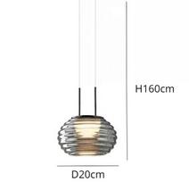 LED Juostinis Stiklinis Liustra Namų Dekoravimas Miegamojo Svetainės Dekoravimas Pakabinamas Šviestuvas Skandinaviškas Modernus Minimalistinis Apvalus Pakabinamas Šviestuvas D20cm&Warm White gray