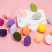 Beauty Cosmetic Sponge Storage Box Makeup Powder Puff Empty Egg-shaped Frame Transparent Puff Dry Case Make Up Organizer Holders CHINA white