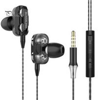 HiFi Gilaus Boso Stereo Sportinės Ausinės Laidinės Įdedamos Ausinės su Mikrofonu juoda