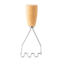 Stainless Steel Mashing Masher Standing Wooden Handle Vegetable Multifunctional Manual Carrot Avocado Potato Food Tool Kitchen Gadgets A beige
