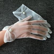 Nuotakos pirštinės Vestuvinės pirštinės Baltos marlės Moteriškos Pirštinės Ploni Nėriniai Moteriškos Pirštinės Pirštinės Pearl Vestuvinės Pirštinės Priedai gray