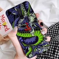 Japanese Anime Dragon Phone Case for Redmi 5 6 7 8 9 A 5plus K20 4X S2 GO 6 K30 pro Carbon Fiber black
