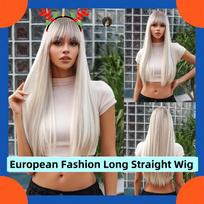 2024 m. Europos mados ilgas tiesus perukas moterims HW926 white