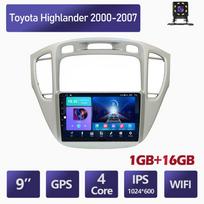 Android 2 DIN Automobilinis Multimedijos Grotuvas Toyota Highlander 2000-2007 Galvos Blokas Stereo Carplay GPS Navigacija BT WIFI 1+16GB 1+16GB gray