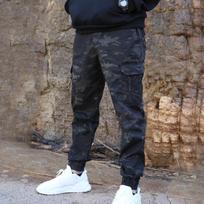 Men Fashion Cargo Pants Multi-pockets Baggy Men Pants Casual Trousers Quick Drying  Overalls Hiking Pants XS juoda/kamufliažas