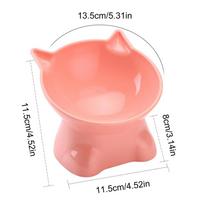 Dubuo naminiams gyvūnėliams su aukštu dugnu, pakreiptu nuo apvirtimo kaklo apsauga katėms šunims maistas Vandens patiekalai Puikūs šėrimo dubuo katės reikmenys pink