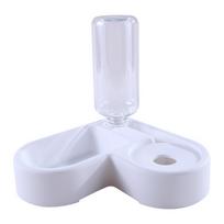 Pet Feeder Bowl Automatic Water Double Bowls Food Wall Corner Save Space Cats 500ml Bottle Drinking Kitten Dogs Pet Products white