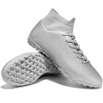 Football Shoes 35-47  Men's High-top Socks, Football Shoes TF Broken Nails Youth Sports Shoes Student Sports Training Shoes Boys Shoes 35 sidabras