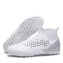 Football Shoes Men/Women's Football Boot Short Launch Indoor / Outside High-Top Socks Ported Artificial Vork Children Football Sneakers 37 balta