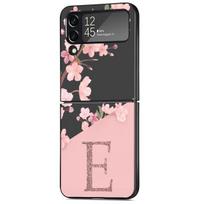 Flower Letter Pink Fashion pradinis dėklas, skirtas Samsung Galaxy Z Flip 3 5G 4 Fashion Z Flip3 Luxury Black Hard Phone Coque Samsung Z Flip 5G