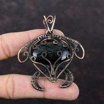 Nellite Pendant Copper Wire Wrapped Jewelry Tortoise Pendant Original Gemstone Jewelry Copper Wire Wrapped Pendant Handmade Pendant For Gift black