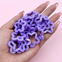 Acrylic Pentagram Star Pendant for Necklace Earrings Making Fashion Candy Color DIY Jewelry Material Pendants 40Pcs 30mm violetinė