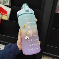 2 Liter Water Bottle Motivational Sport Water Bottle Leakproof Bottles Drinking Outdoor Travel Gym Fitness Jugs for Kitchen Cups gray