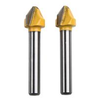 2* 90 Degree V-shaped Flat Head Router Bit Woodworking Engraving Milling Cutter