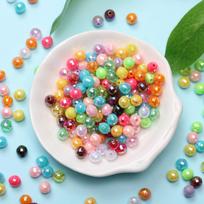 Aukštos kokybės kūrybiški daugiasieniai rutuliukai 200 vnt. akriliniai 6 mm DIY papuošalų aksesuarai madingi AB ryškios spalvos 200Pcs