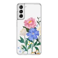 Senovinio saulėgrąžos ir levandų lapų gėlių dėklas telefonui Samsung Galaxy S23 S22 Ultra S20 S21 FE 5G S10 S10E S9 S8 Plus 4G Samsung S10 white