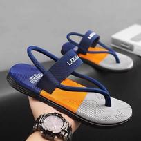 Flip-flops Men's Summer Outside Non-slip Driving Dual-use Beach Sandals Personalized Clip-on Casual Men's Slippers 39 blue