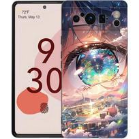 Phone Case For Google Pixel 8 A 7 6 Pro 6A 5G Black Soft Shockproof Back Cover Silicone TPU Shell Coque Cartoon Cute eyes art Pixel 6