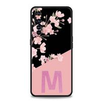 Telefono dėklas Realme 12 11 10 9 8 5G 7 6 GT5 GT3 GT2 Pro Plus C21 C11 C25 C35 Realme GT Neo 2 3 3T 5 Viršelis Rožinė Raidė Gėlė Realme GT Neo 5 beige