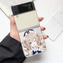 Phone Case For Samsung GalaxyZ Flip 4 5 Fold Clear Hard PC Shell Genshin Impact Game For Samsung Z Flip 3 Cover Couqe Bumper Galaxy Z Flip 5
