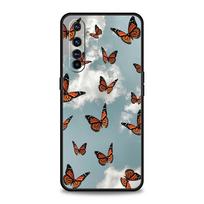 For Realme 10 9 8 5G 7 6 GT2 Pro Plus 9i 8i C21 C11 C25 C35 Soft butterfly Phone Case For Realme GT Neo 2 3 3T Black Cover Realme GT2 black