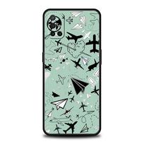 Lėktuvas Pasaulio Žemėlapis Kelionės Dėl OnePlus 10 Pro 9 8T 8 Nord N10 7 7T 9R Telefono Dėklas Dėl 1+ Nord 2T CE 2 N100 N200 Z 5G Juodas Viršelis Nord CE 5G
