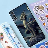 Dragon Cool Art Case For Samsung Galaxy S23 S22 Ultra S21 Plus S8 S9 S10 Note 10 20 Ultra S20 FE S21 FE Cover Galaxy S21 Plus black