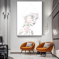 Abstract peony Wisteria girl canvas mural living room corridor bedroom home decoration art painting No Frame 21*30cm No Frame
