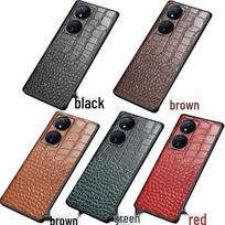 Honor Play 50 Mobile Phone Case - Genuine Leather Protective Cover with Crocodile Pattern All-Inclusive for Play 50Plus Play 40 raudona
