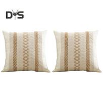 2 vnt. dekoratyvinės pagalvės užvalkalas bohemiško stiliaus spalvų derinimo kvadratinės formos miegamojo svetainės sofos dekoravimui pagalvės užvalkalas D beige