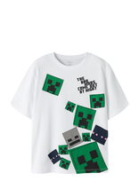Name It - Nkmjulio Minecraft Ss Nreg Top Box Bfu - Marškinėliai trumpomis rankovėmis - Balta