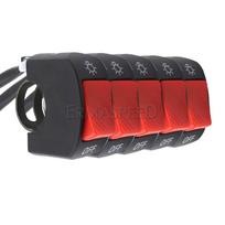5 vnt. motociklo vairo perjungimo jungiklis 7/8 colių vairo įjungimo / išjungimo priekinių žibintų jungiklis, skirtas U5 U7 U2 LED priekinių žibintų paspirtukui raudona