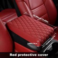 SEAMETAL automobilio porankio pagalvėlė iš PU odos atminties putų Centrinės konsolės porankio dangtelio padėklas su 2 saugojimo kišenėmis porankio atrama Without Side Pocket raudona