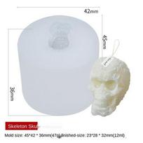 3D Halloween Candle Mold Skull Head Horror Ghost Pumpkin Silicone Mold DIY Handmade Aromatherapy Soap Resin Candle Making Tools WS42 white