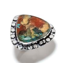 Spiny Oyster Gemstone Handmade 925 Sterling Silver Jewelry Ring Size 6 h5Y32 brown