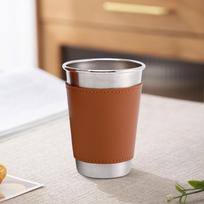 Camping Coffee Mug Americano Cup Lightweight Stainless Steel Water 300ml brown