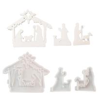 3x Jesus Baptism Silicone Moulds Resin Casting Molds Religious Candle Molds Scented Candle Molds for Candle Making white