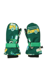 Småfolk - Mittens With Vehicles - Pirštinės - Žalia